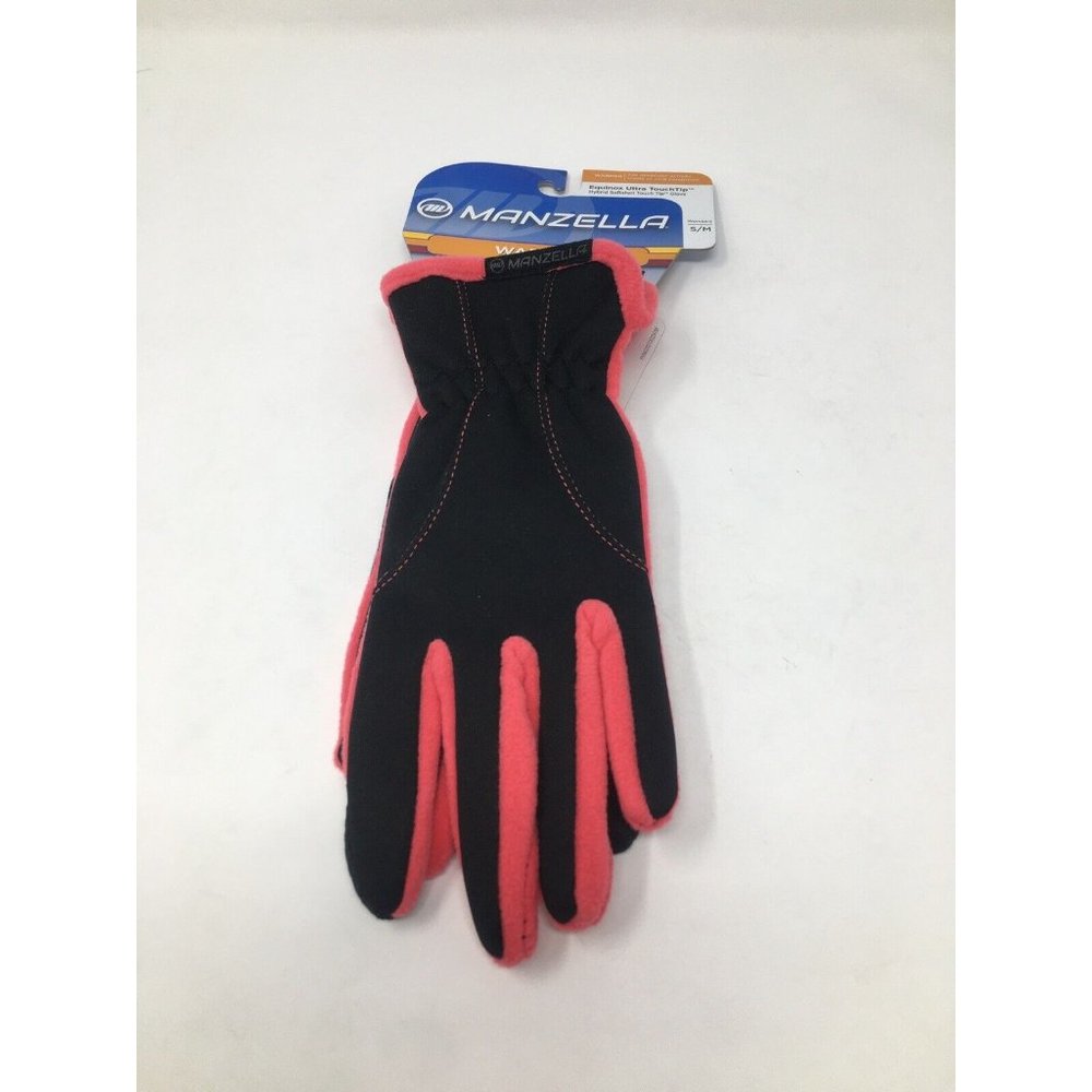 Manzella Womens Gloves Black/Pink Size S/M US - Size M